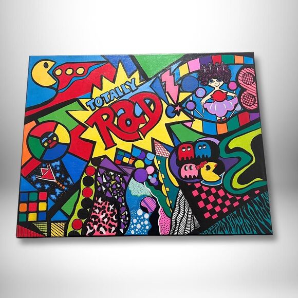 Abstract Pop Art Featuring 80s Games - Artist Frankie Cervantes - Original Art - Picture 2 of 4